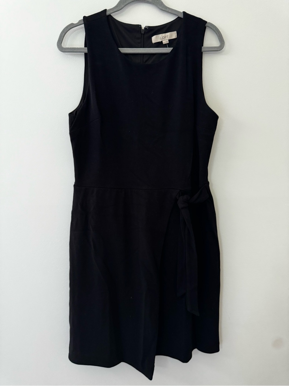 LOFT Black Sleeveless Tie-Waist Mini Dress